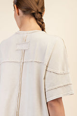 Curvy Cotton Poly Raw Seam Top