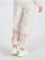 Ditzy Floral Sweatpant With Pink Bows