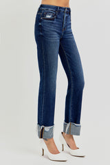 Skylar's TC High Rise Crop Straight Cuffed Jeans