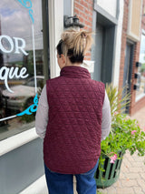 Polar Collar Zip Front Quilted Vest