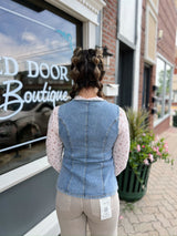Denim Tied Fitted Vest