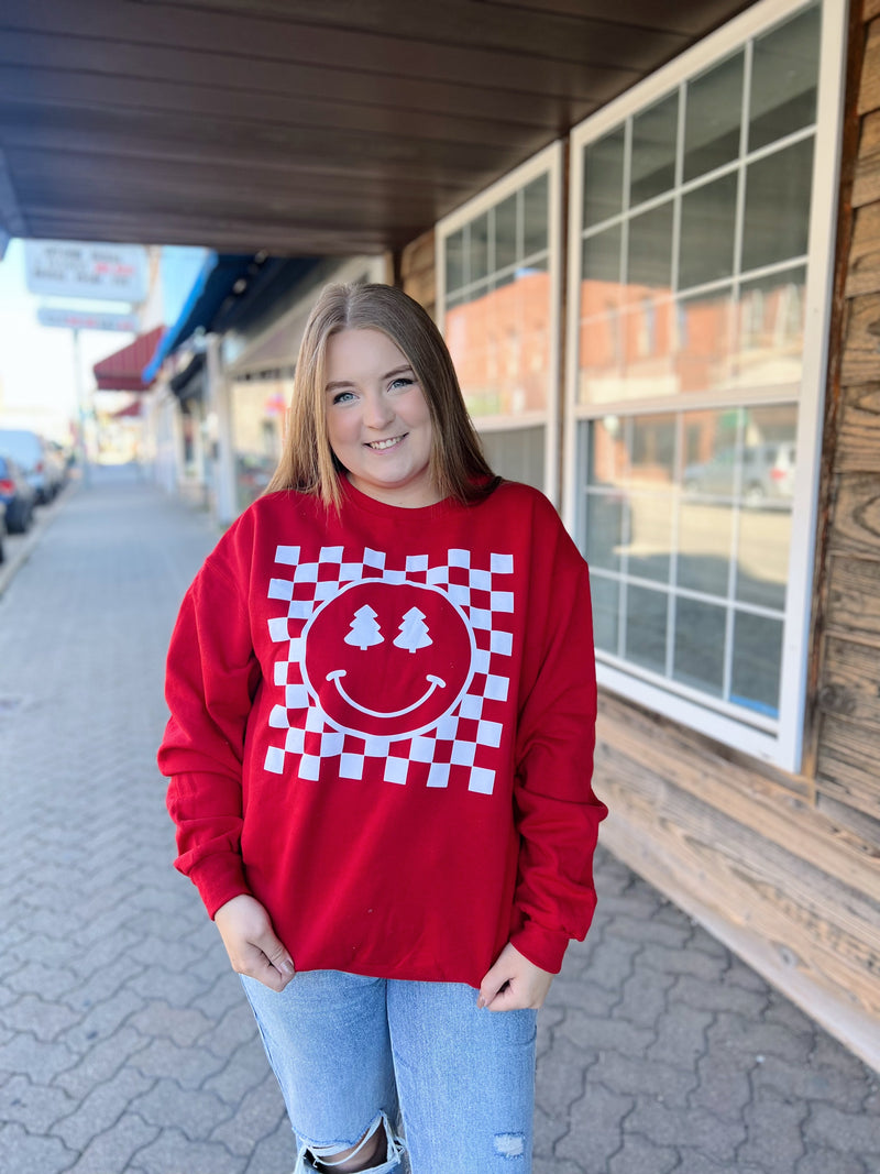 Red Checkered Christmas Crewneck