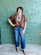Rylenne Dark wash High Rise Barrel