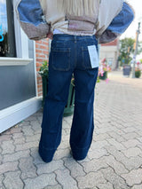 Lois's Mid Rise Fit Ribbed Wide Leg Wide Hem Jean
