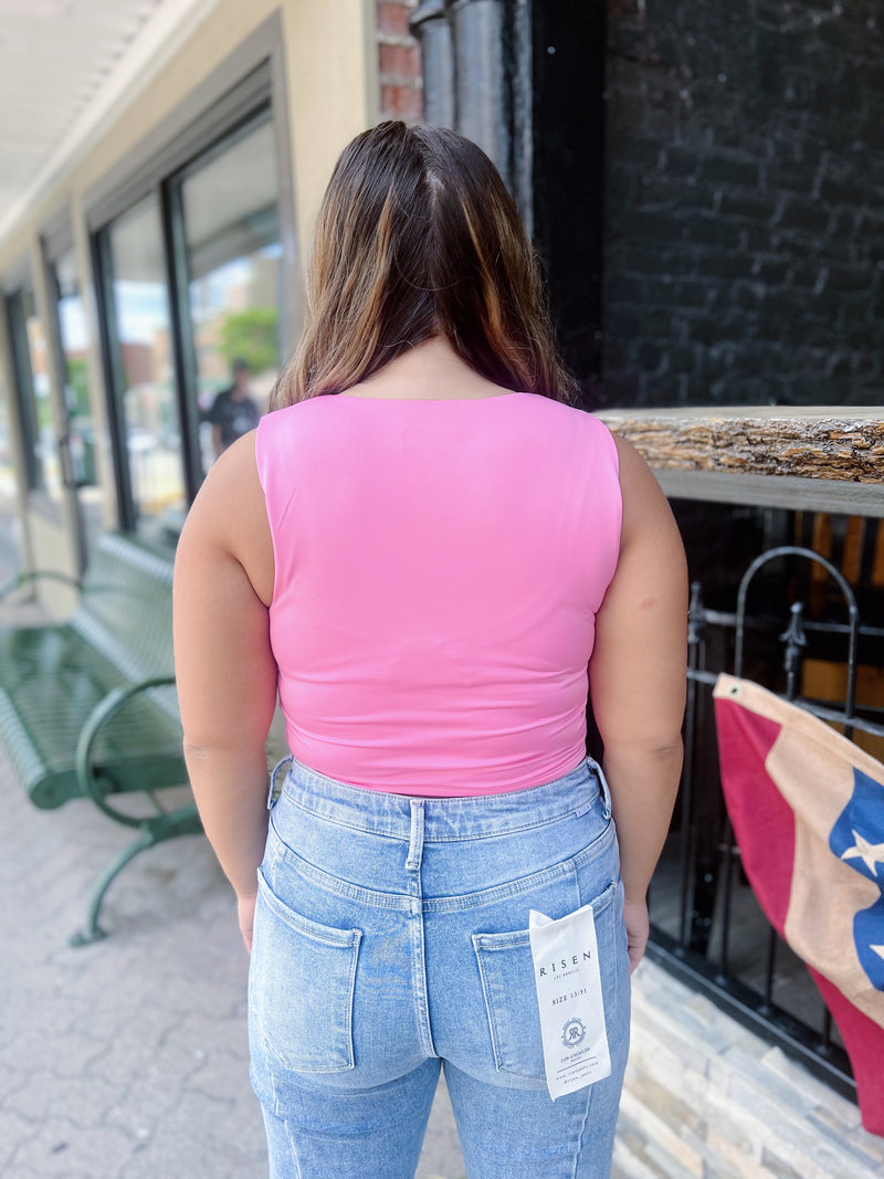 Round Neck Basic Cropped Top