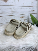 Rosa's Dual Strap Gold Buckle Sandals
