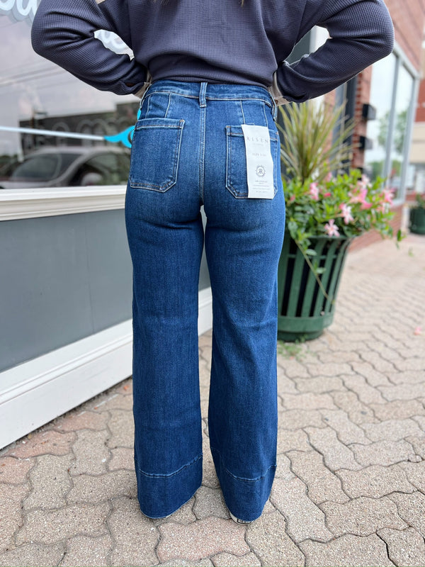 Gia's TC Mid Rise Wide Leg Flare Jeans