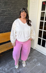 Curvy Pink Barrel Leg Pants