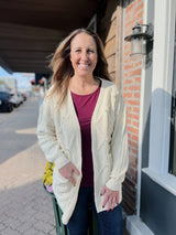 Cream Pearl Detail Cardigan