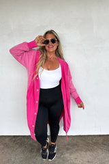 Sweatshirt Duster Length Cardigan