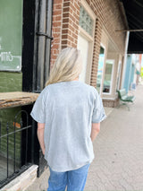 Grey Acid Wash Teddy Bear W/ Bow Tee