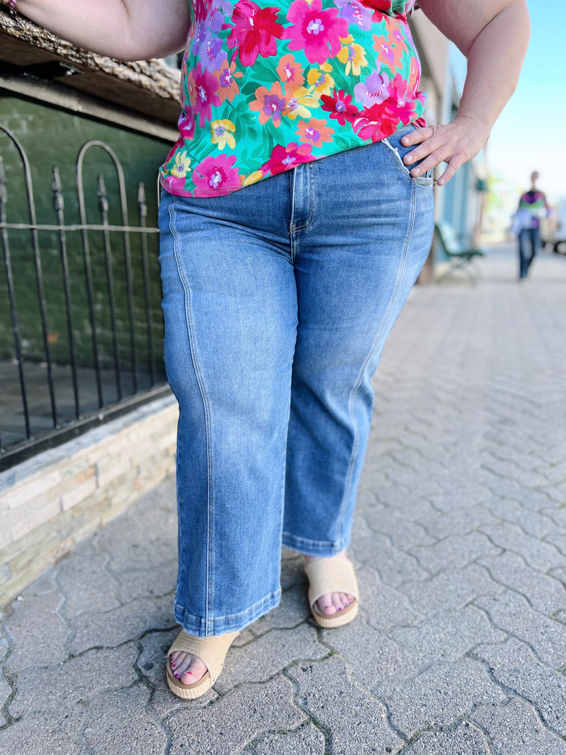 Curvy Sylvie's Front Seam High Rise Cropped Jeans