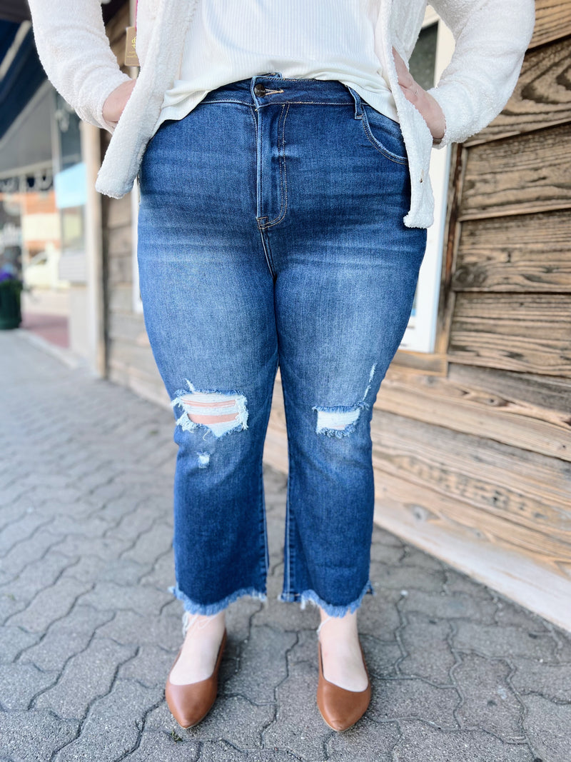 Curvy Dixon's Cropped Straight Jeans