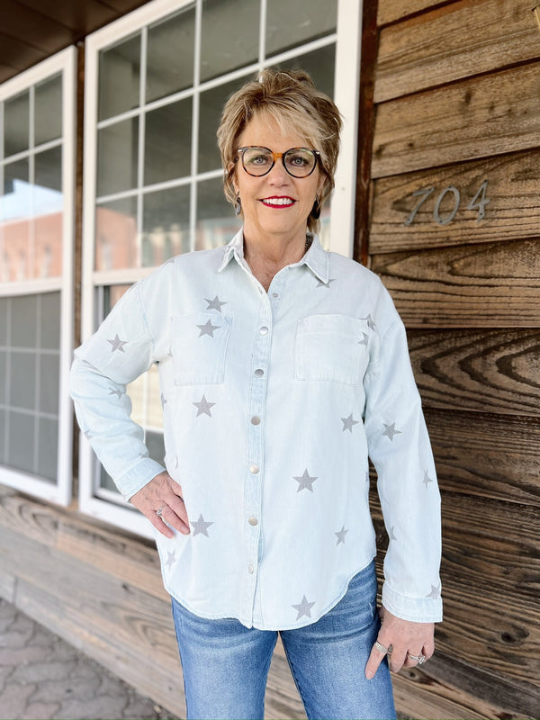 Oversized Star Print Shirt