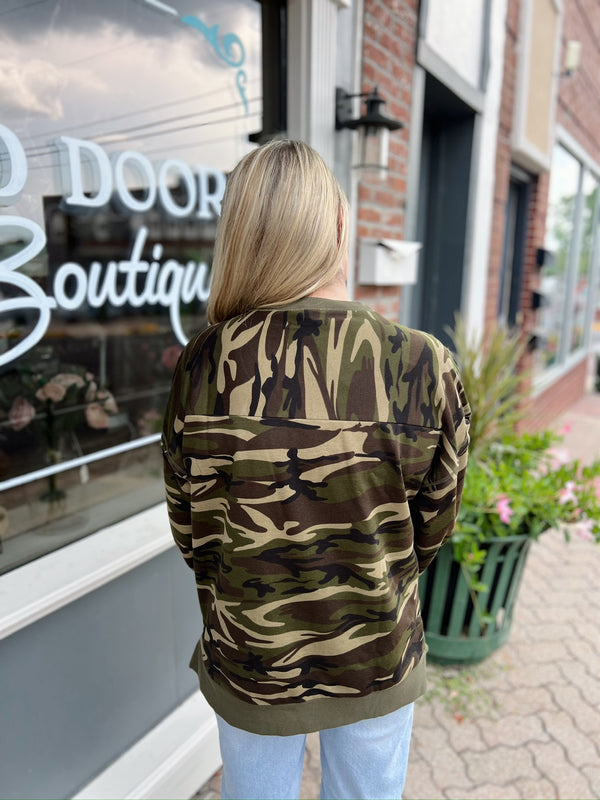 Camo Crewneck Top