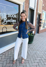 White High Waisted Relaxed Fit Wide Leg Cropped Pants