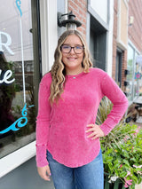 Long Sleeve Waffleknit Top