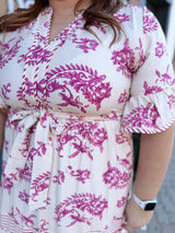 Curvy Short Ruffle Sleeve Tiered Maxi Dress