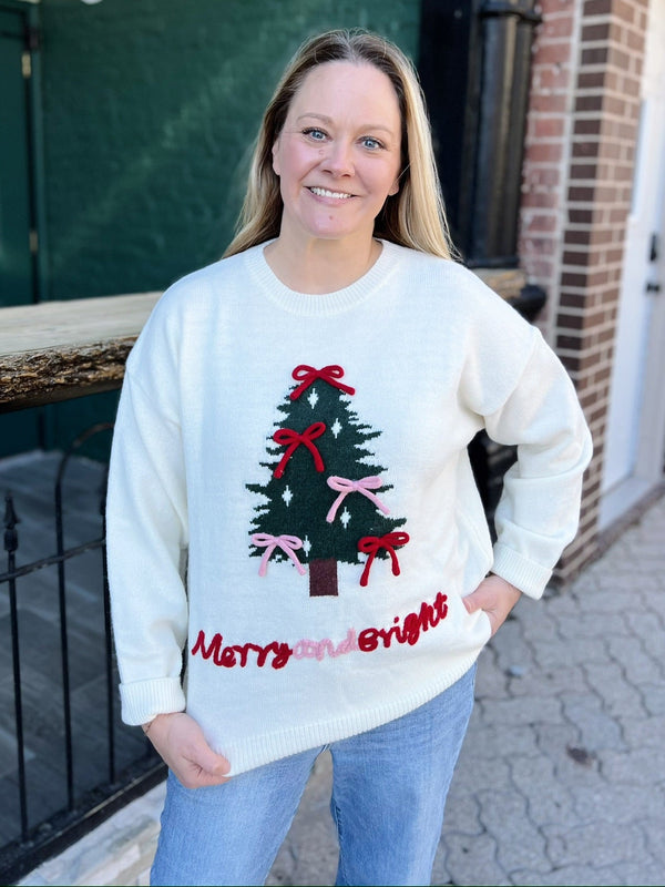 3D Bow Christmas Sweater