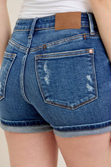 Sasha Mid Rise Dad Short W/ Destroy & Cuff