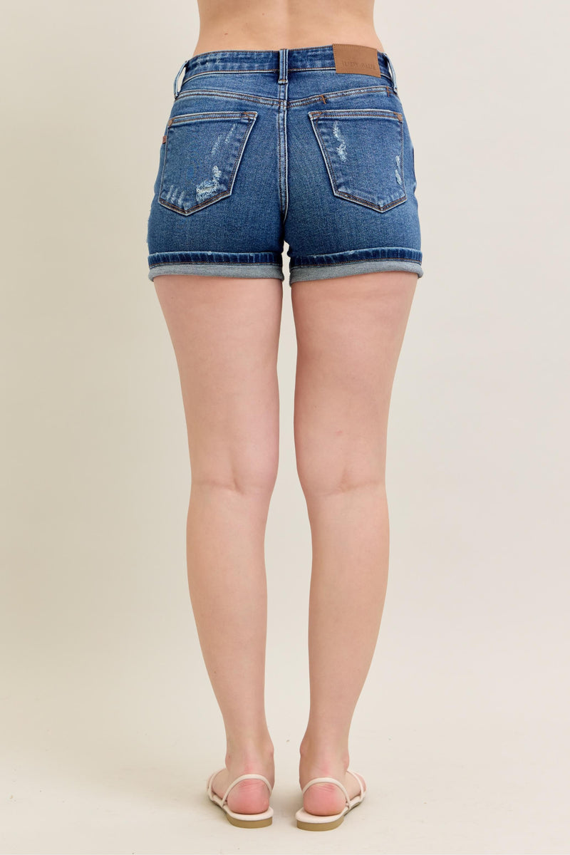 Sasha Mid Rise Dad Short W/ Destroy & Cuff