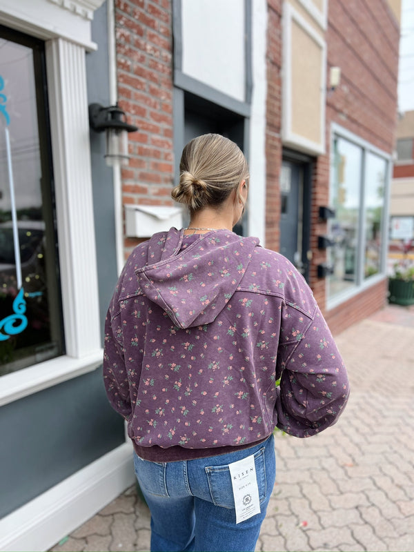 Plum Kangaroo Pocket Hoodie