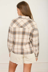 Plaid Button Down Boxy Top