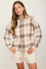 Plaid Button Down Boxy Top