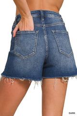 Eliana's Distressed Hem Denim Shorts