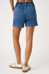 Chambray Tied Waist Shorts