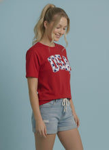 Red USA Star Graphic Tee