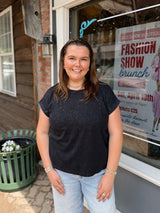 Curvy Crinkle Washed Round Neck Tee