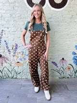 Mocha Polka Dot Overalls