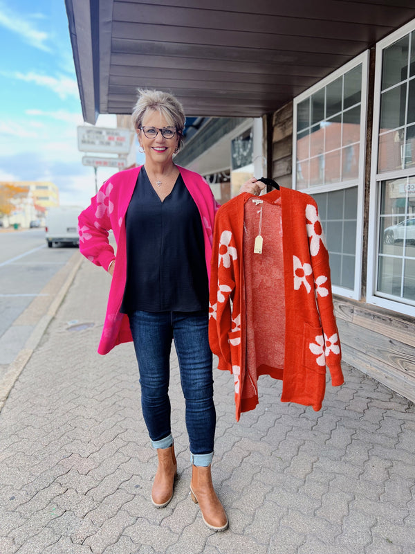 Daisy Knit Cardigan With Pockets