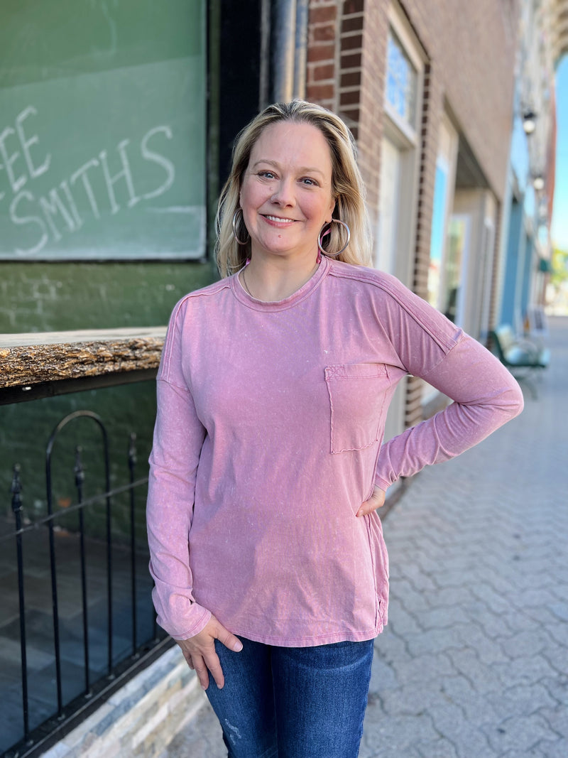 Mauve Basic Pocket Top