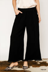 Linen Raw Hem Pants