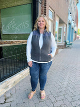 Curvy Gray Sherpa Vest