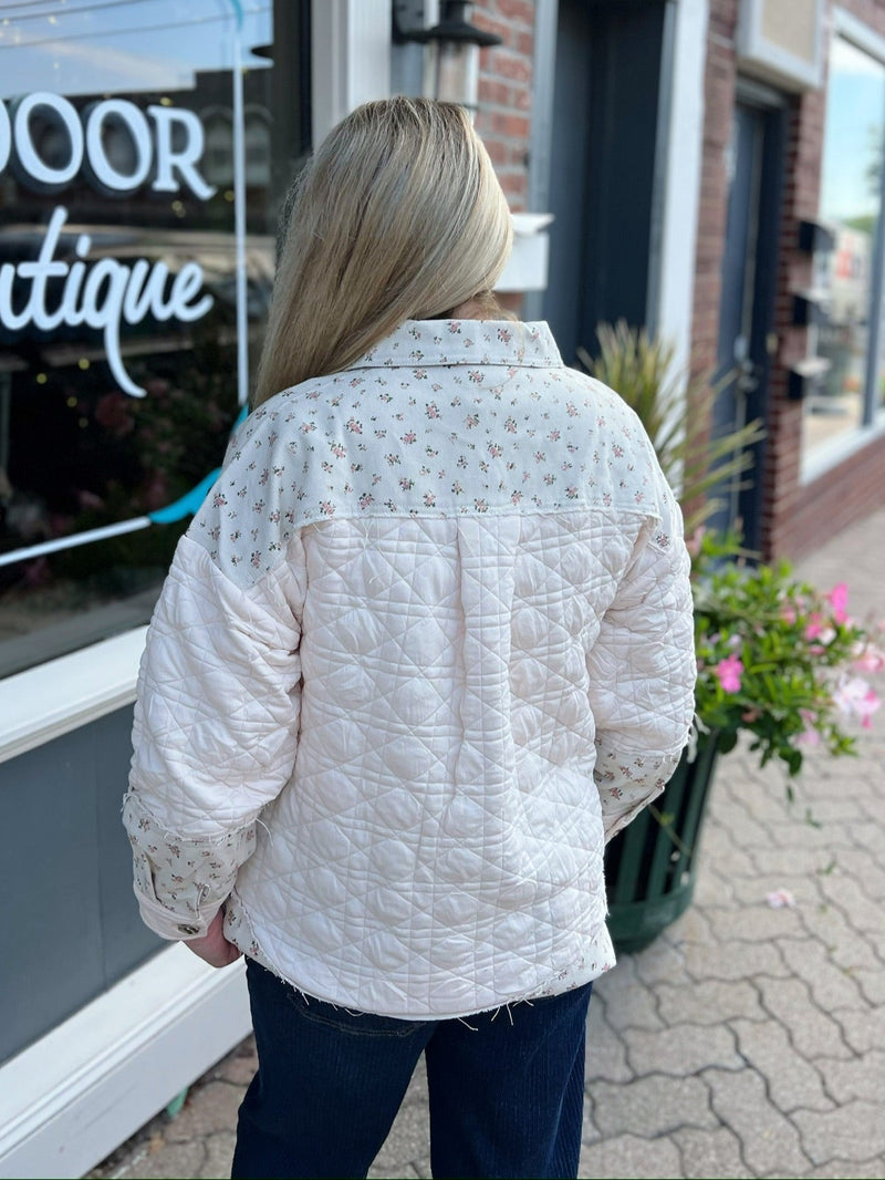 Quilted Floral Button Down Shacket