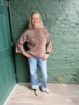 Animal Print Knit Sweater