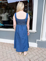 Denim Princess Line Midi Dress