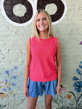 Wide Crew Neck Sleeveless Solid Sweater