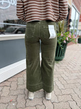 Frankie's Olive High Rise Corduroy Crop Pants