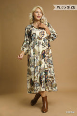 Boho Paisley Tiered Midi Dress