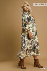 Boho Paisley Tiered Midi Dress