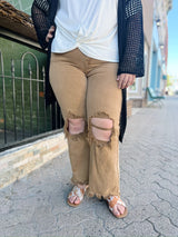 Curvy Jonas's Mocha Cropped Jeans