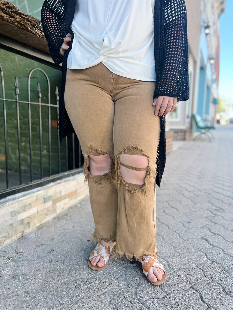Curvy Jonas's Mocha Cropped Jeans