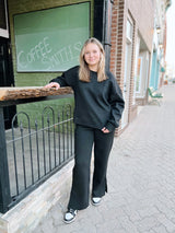 Black Textured Lounge Pants