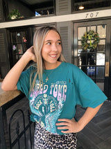 World Tour Rock and Roll Distressed Graphic Tee