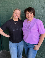 Mama Embroidered Glitter Applique Tee