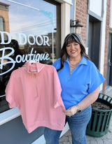 Curvy Scuba Half Zip Sleeveless Pullover